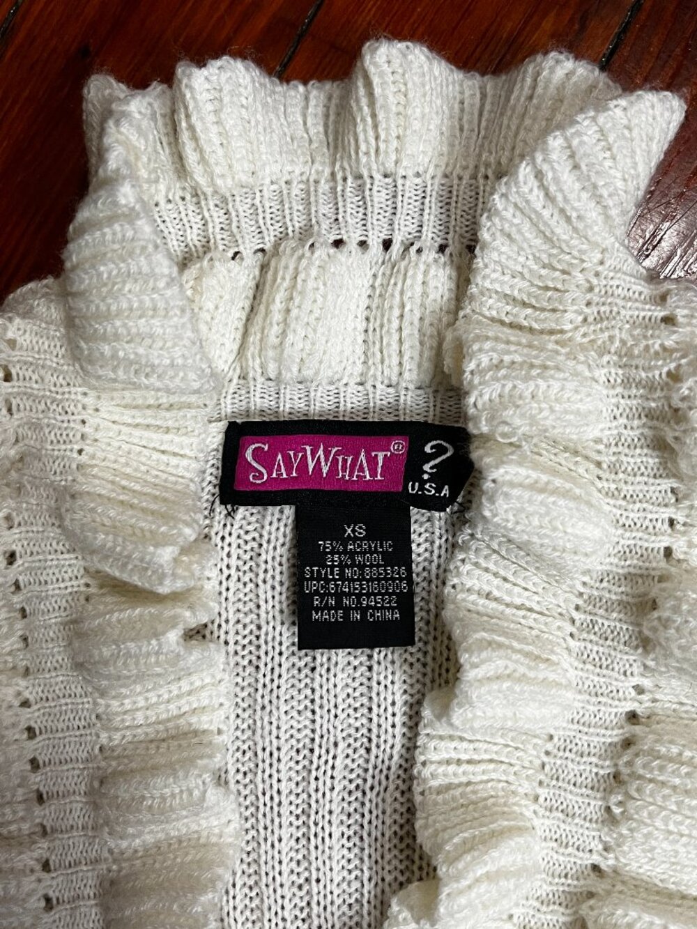 Ivory Ruffle Sweater Duster - Picture 6 of 13